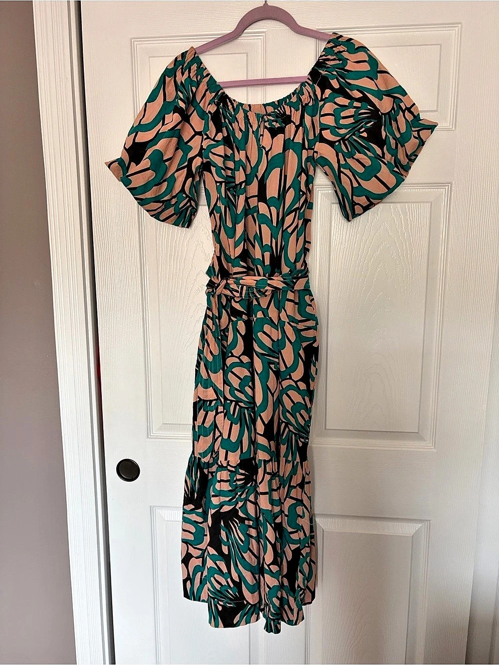 Anthropologie Mirth Capri Tie Abstract Print Cotton Maxi Dress Size Small - Picture 3 of 11